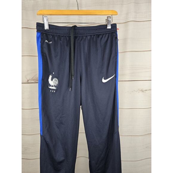 Nike France Rare Football Soccer Training Jogger Pants Preowned SZ M W Pock #B10 - Picture 1 of 7